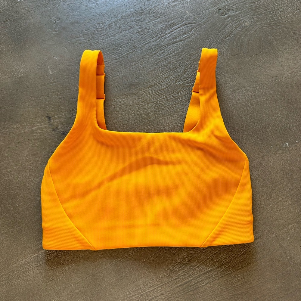 Lululemon Bright Orange Square Neck Sports Bra